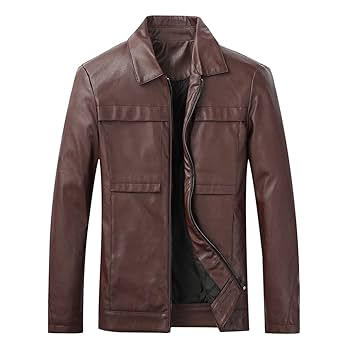 Men wine color leather jacket by TF Role Fashion